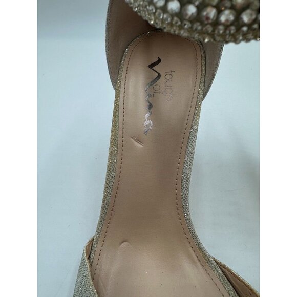 Womens Ladies Nina Silver Holiday Dress Up Shoes Jeweled Silver Metallic Size 9 - Picture 8 of 16